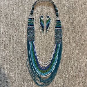 Multicolor Beaded Necklace and Earring Set